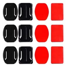 Kit com 3 Bases Adesivas de Fixação Curvas e 3 Bases Planas para GoPro