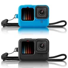 Capa Protetora de Silicone com Cordão Ajustável para GoPro HERO9, HERO10, HERO11 e HERO12 Black