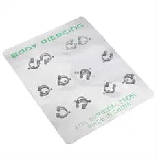 Cartela 12 Piercings De ferradura Bolinho Em aço inox antialérgico Para Boca nariz septo tamanho 8mm 10mm 6mm