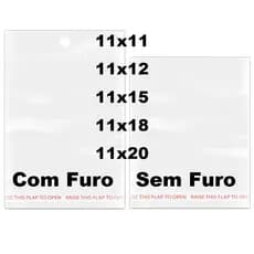 KIT pacote 200 100 300 unis 11x11 11x15 11x18 11x20 11x12 Saco Adesivado Saquinho Transparente Plástico com furo sem furo boa qualidade
