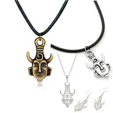 Colar Cordão preto Amuleto Dean Winchester supernatural Dean dourado prata fio encerado vintage