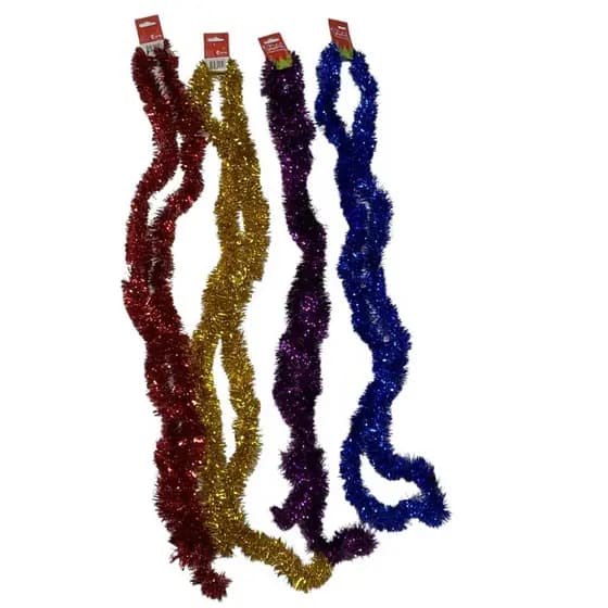 decoração de natal Kit festão coloridos vermelho, dourado, lilás e azul 5cm x 2metros enfeite de natal Goal