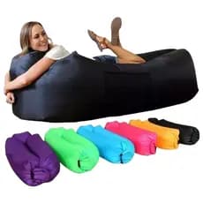 Saco de Dormir Inflável e Sofá de Ar Inflável Premium - Suporta 2 Pessoas, Material Paraquedas