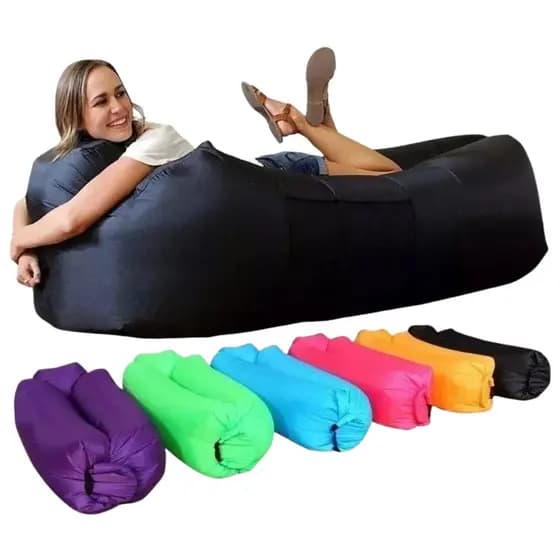 Puff Inflável Impermeável para Camping e Relaxamento (+Mochila) Ideal
