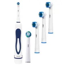Kit Escova de Dente Elétrica Azul ou Rosa c/ Refil Extra Portátil Rotativa Sem Fio