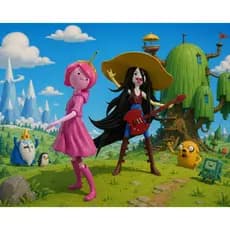 Combo Princesa Jujuba e Marceline Hora de Aventura Bonecas Decorativas Colecionáveis