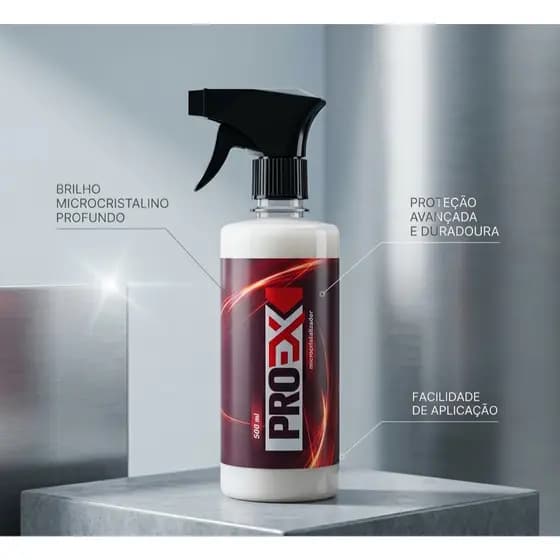 Cera Líquida Cristalizadora Hidrorepelente PROEX 500ml Espelhamento Fácil