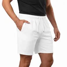 Bermuda Masculino Branco Tactel com Elastano Básico Premium Praia Esportivo Dry Fit Leve Academia Corrida Treino