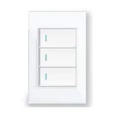 Interruptor 3 Teclas Vidro Temperado Branco