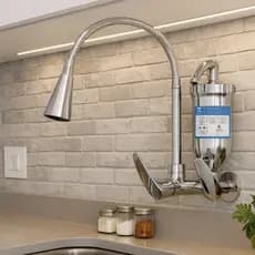 Torneira Filtro p/ Cozinha Cromada Parede purificador Inox Gourmet Cromada Refil Carvão Ativado