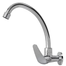 Torneira Cozinha Cromada de Parede – Bica Alta Móvel com Arejador – 1/4 de Volta | Injet Plast 1167