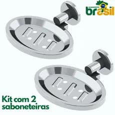 saboneteira Banheiro inox Porta Sabonete maior resistencia kit com 2 Saboneteiras