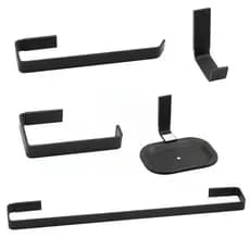 kit acessorios banheiro completo 5 peças papeleira cabideiro saboneteira porta toalha