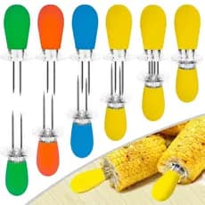 1 Par De Garfos Para Grelhar Milho , Espetos De Aço Inoxidável Churrasco , Frutas , Piquenique , Acampamento , Ferrament