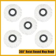 16cm Cabeça De Esfregão Substituição Recarga Redonda Rotativa Microfibra Esfregar Pano 36cm Rotação Mop Piso Ferramenta