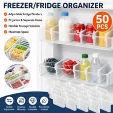 Divisor De Geladeira Ajustável , Organizador De Porta Lateral , Divisória De Armazenamento Deslizante Para Caixa De Maqu