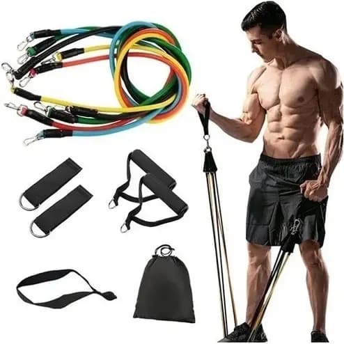 Kit Elastico P/ Exercicios de Resistencia Academia em Casa
