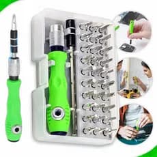 Jogo Kit Técnico 32 Em 1 Para Manutenção De Celular Com Chave Magnética Abrir Notebook Acompanha Estojo