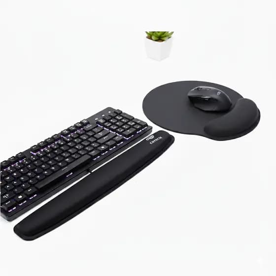 Kit MousePad e Apoio de Punho Para Teclado Ergonômico Descanso Pulso Gel C3Tech