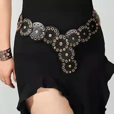 Cinto Feminino Boho Chic Redondo Bola Largo Plus Size Country Vintage Tendência Lançamento Moda 2025