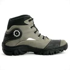 Bota Coturno Tenis Preto e Taupe Motoqueiros Masculino Costurada Blaqueada Confortável e Barato