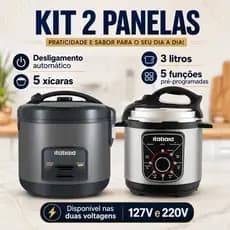 Kit Itatiaia Cozinha Elétrica Panela de Pressão 3L + Panela de Arroz 1L 5 xicaras