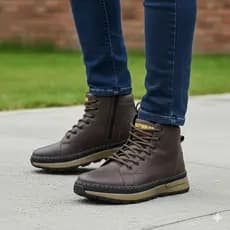 Bota Masculina Adventure Coturno Casual com Zíper Lateral Confortável