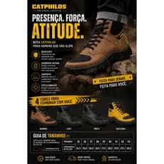 Bota Masculina Estilo Worker Resistente Confortável para Dia a Dia