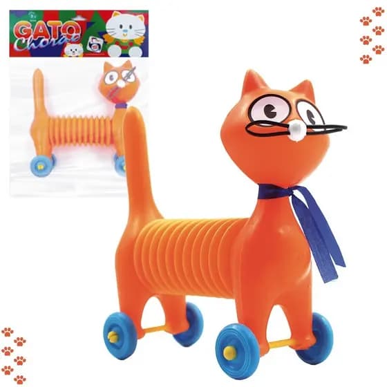 Animal De Brinquedo Infantil Gato Chorão Sanfonado Com Som