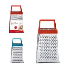 Ralador De Queijo e Frutas Fatiador Manual 4 Faces Multiuso Aço Inox Cortador Multifuncional De Alimento