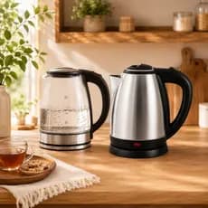 Chaleira Elétrica Inox ou Vidro Portátil 1,8l Jarra Térmica Esquenta Chá Café Ferve Água Rápido Bule 110v ou 220v