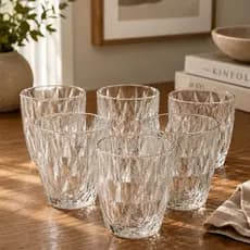 Jogo De 6 Copos Diamond De Vidro 300ml Vários Modelos Para Bebidas E Drinks Grosso Diamante Luxo