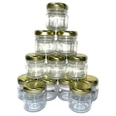 Kit 20 Potinhos Vidro Geleinha Papinha 40ml Lembrancinhas Tampa Dourada