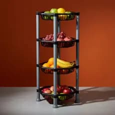 Fruteira De Chão Multiuso Cozinha Organizador oitavado 4 andares Prateleira Desmontavel