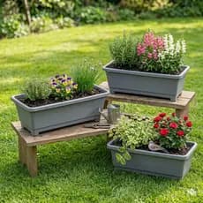 Kit 4 Vasos Floreira De Plástico 3,5 Litros Jardineira Para Horta Flor e Planta Decoratico