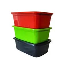 Kit 3 Potes Hermetico Vasilhas Plástico Com Tampa 4L Qualidade Microondas Freezar Vasilha Alimentos