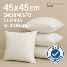 Kit Enchimento para almofada Refil 45x45cm Fibra Siliconada Macio