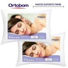 Kit 2 Travesseiro Ortobom Antialérgico mais Firme 40x60cm antiácaro Ortopédico