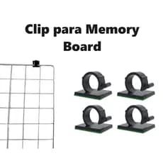 Clip Autoadesivo para Fixação de Tela Aramada ou Memory Board - 4 Unidades em Branco e Preto, 9mm