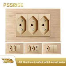 PSSRISE Conjunto De Soquetes De Interruptor De Parede De Alta Qualidade Painel De Alumínio 118 L06