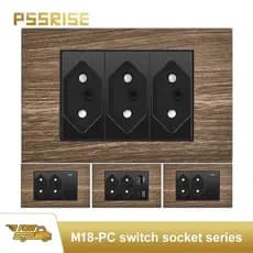 Tomada De Luz De Parede PSSRISE Com Interruptor , Painel De Carregamento Preto , Seguro E Fácil De Instalar-M18