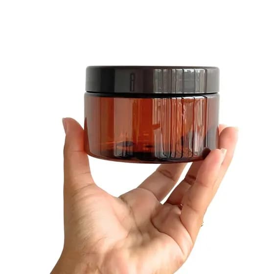 Pote ambar 300ml com tampa rosca para Algodão, Máscara de cabelo