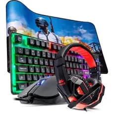 Kit Teclado Mouse Mousepad e Fone Gamer Led Rgb Conexão USB Completo Jogos Pc Notebook