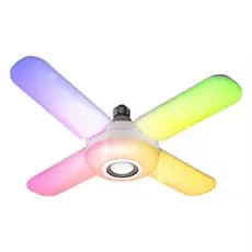 Lâmpada Inteligente Bluetooth RGB 40W Dobrável Com Som Integrado e Controle Remoto E27