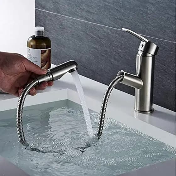TORNEIRA GOURMET INOX | Monocomando Retrátil Flexível 2 Jatos Prata para Cozinha/Lavatório