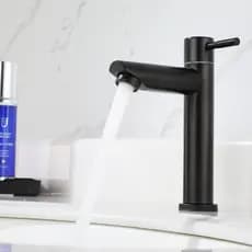 Torneira de Lavatório Monocomando Banheiro | Preto Fosco Luxo Bica Baixa Moderna