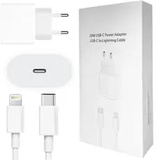 Carregador Rápido 20W [ANATEL] P/ iPhone 15 14 13 12 11 X 8 | Fonte USB-C + Cabo Lightning Turbo