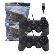 Kit 2 Controles USB Kapbom Joystick para PC/Notebook/Jogos Retrô