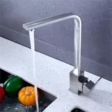 Torneira Monocomando Gourmet Cozinha Bica Alta Reta | Aço Inox Escovado Design Square