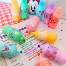 Kit com 6 Marca Texto Fofo Highligter Kwai Material Escolar Destacar texto